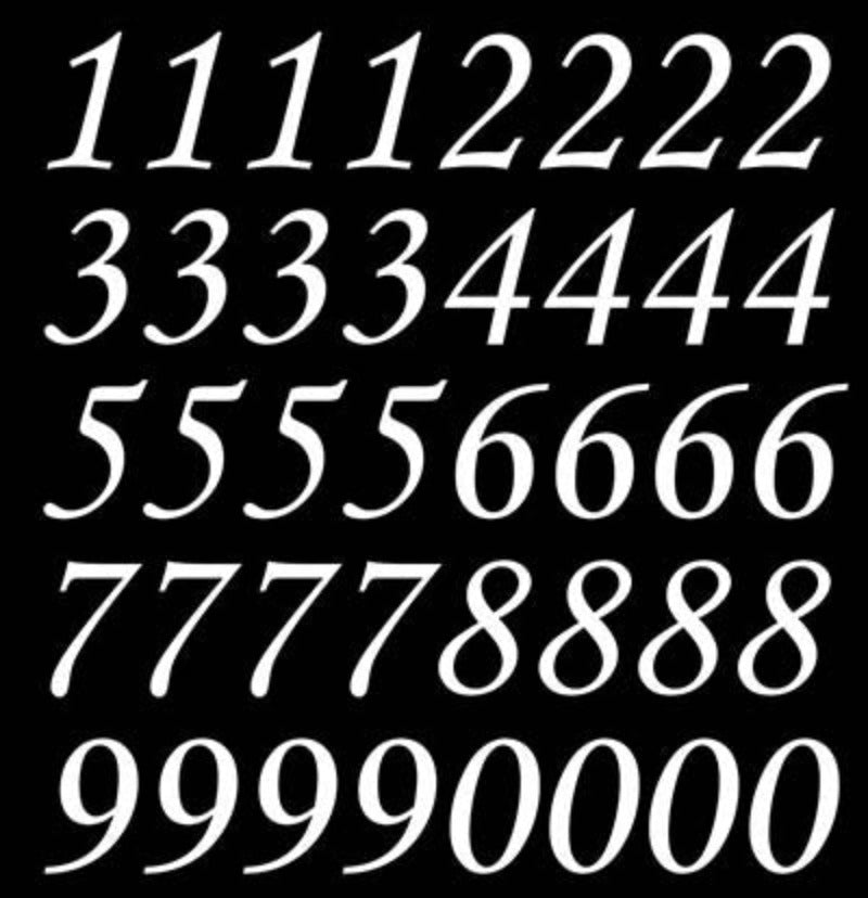 Corsiva Font Alphabet 156 pcs 0.5 Inch White Fused Glass Decals