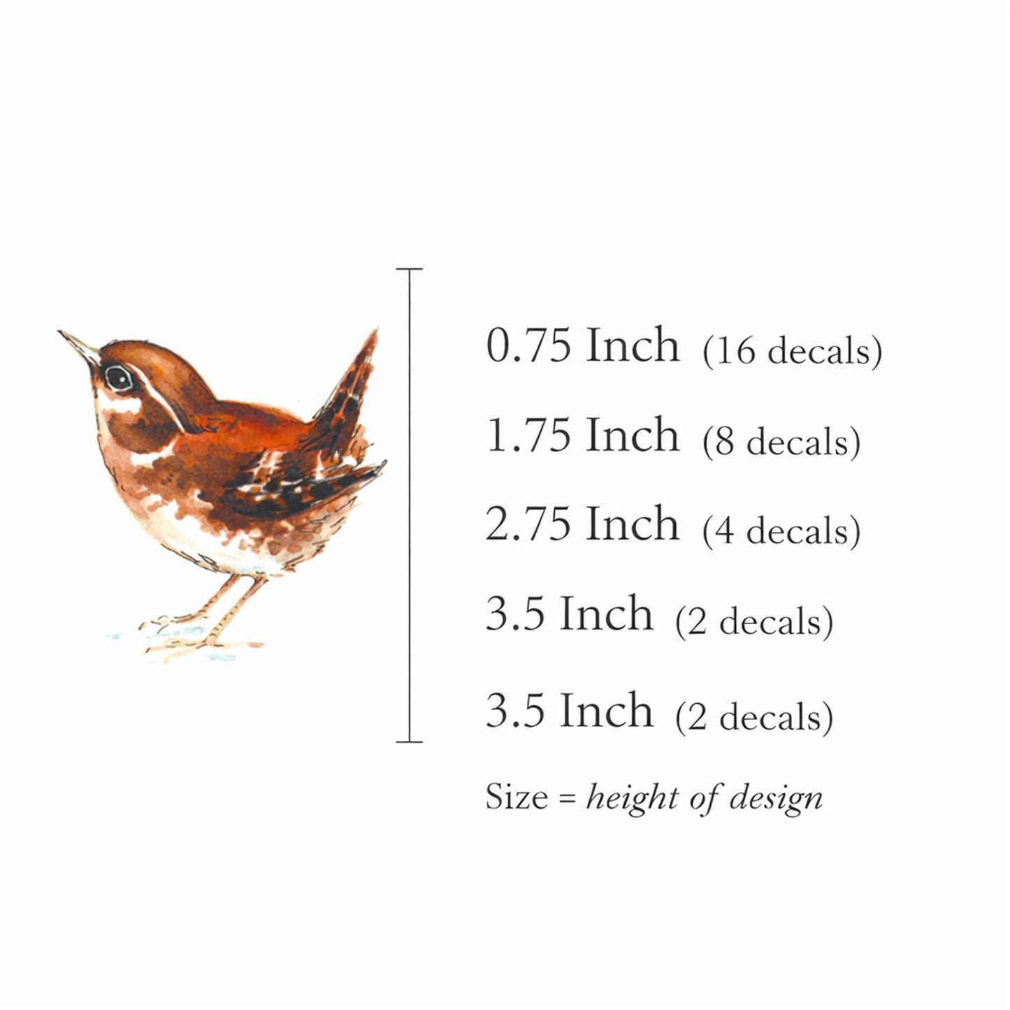 Wren Bird Overglaze Waterslide Ceramic Decals