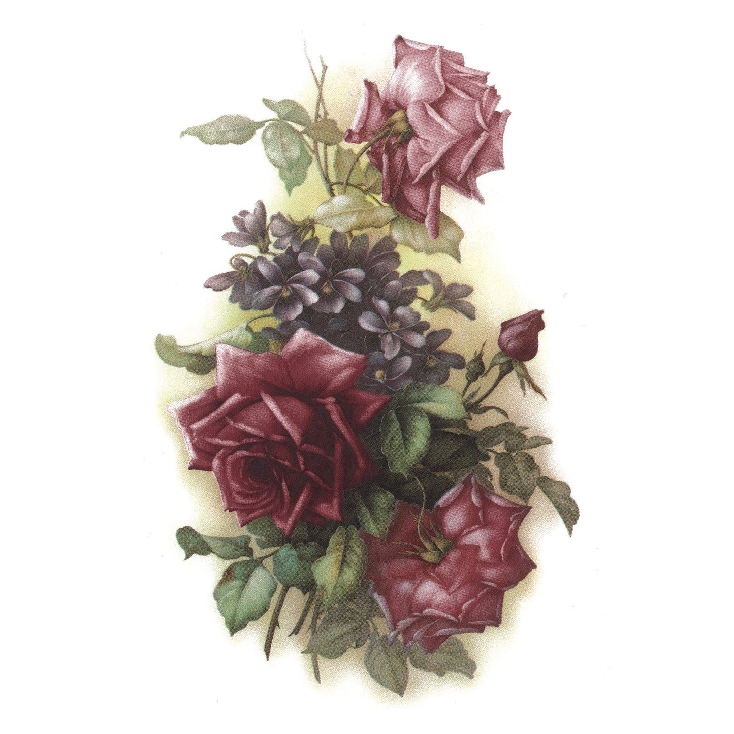 San Do Pink Rose Flower Waterslide Ceramic Decals