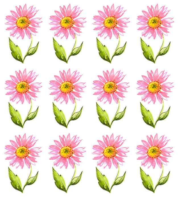 Pink Daisy Flowers Overglaze Ceramic Decals