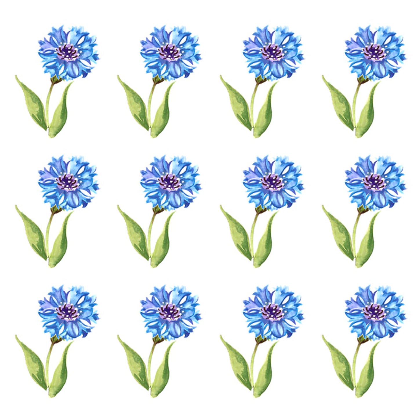 Cornflower Flowers Overglaze Ceramic Decals