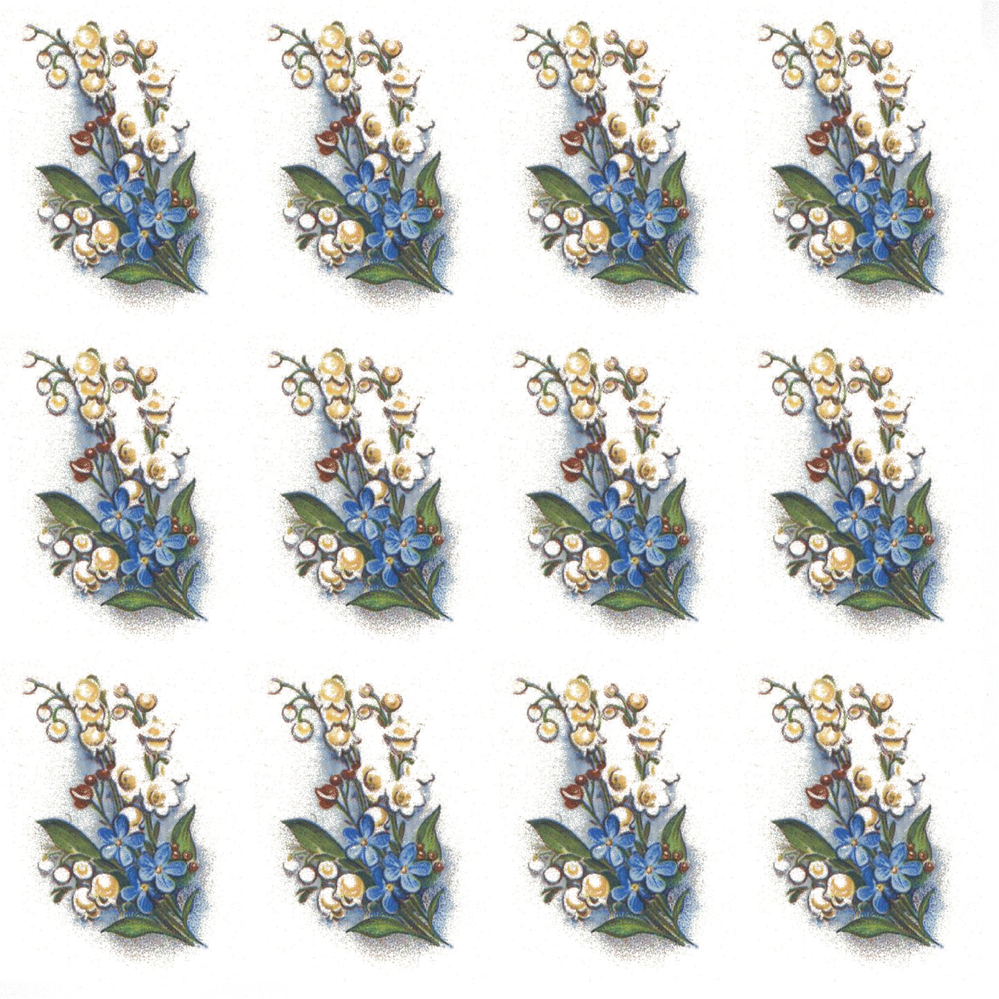 Forget Me Not Lily Flowers 1.25 Inch Overglaze Waterslide Ceramic Decals