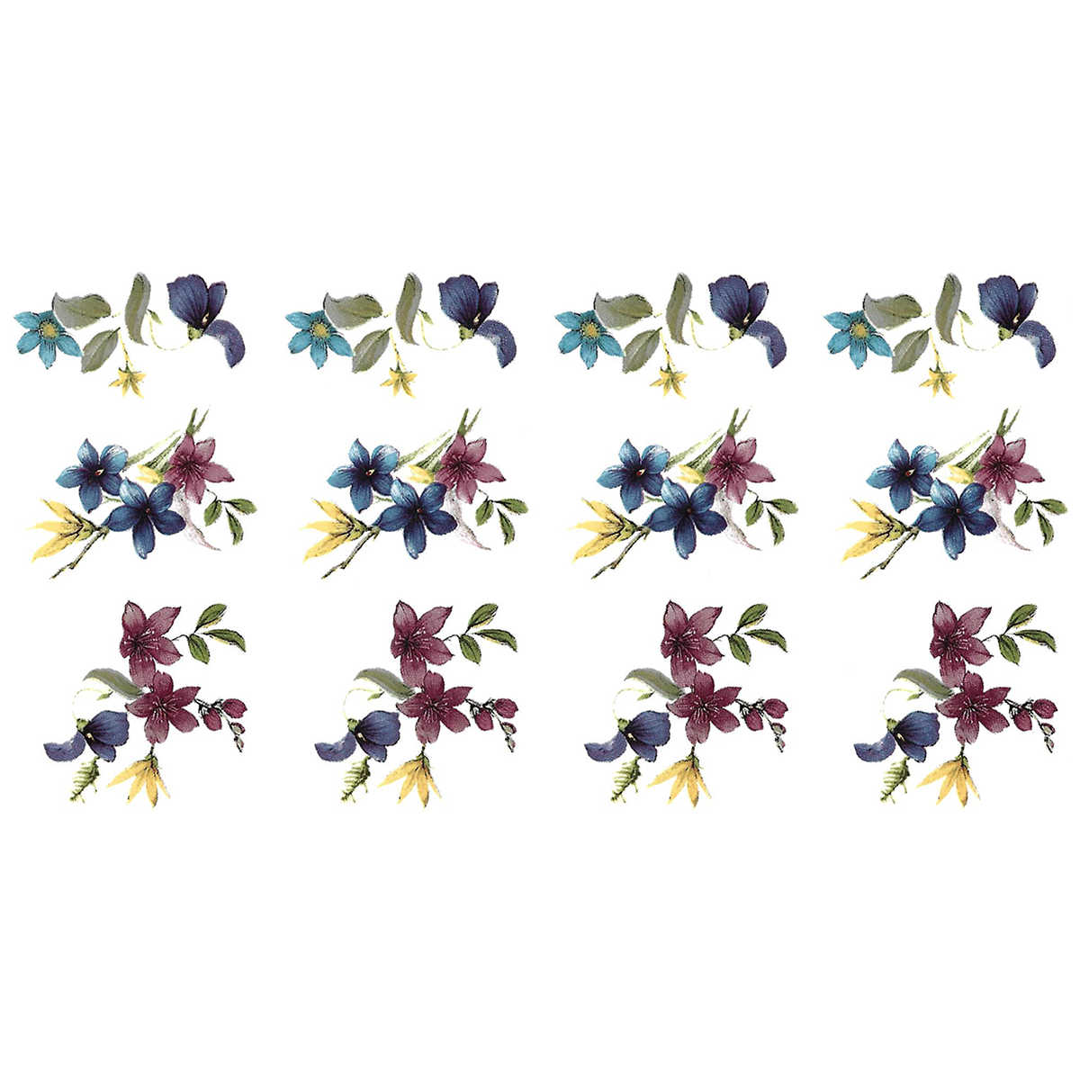 Spring Flower Small Bouquets Overglaze Ceramic Decals