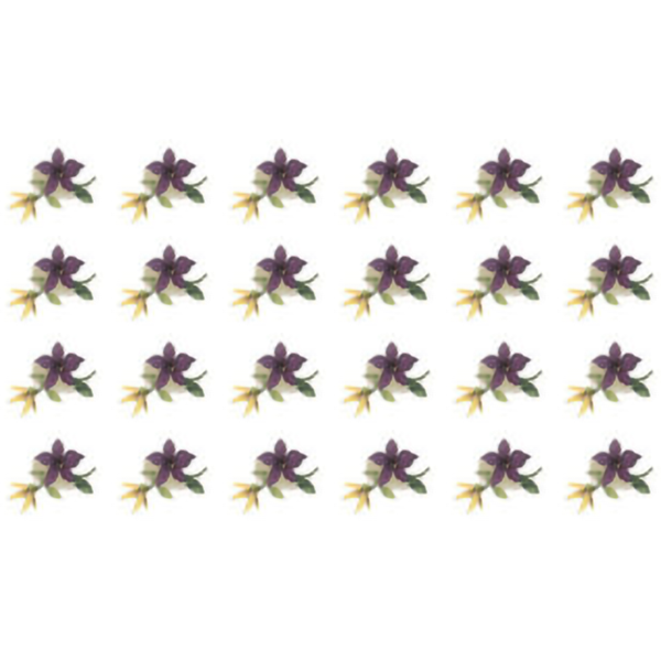 Spring Flower Tiny Purple Overglaze Ceramic Decals