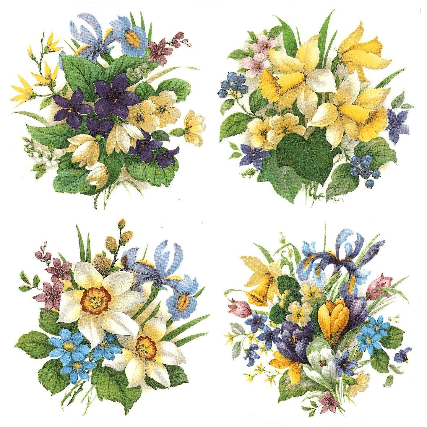 Spring Flower Bouquets Overglaze Ceramic Decals