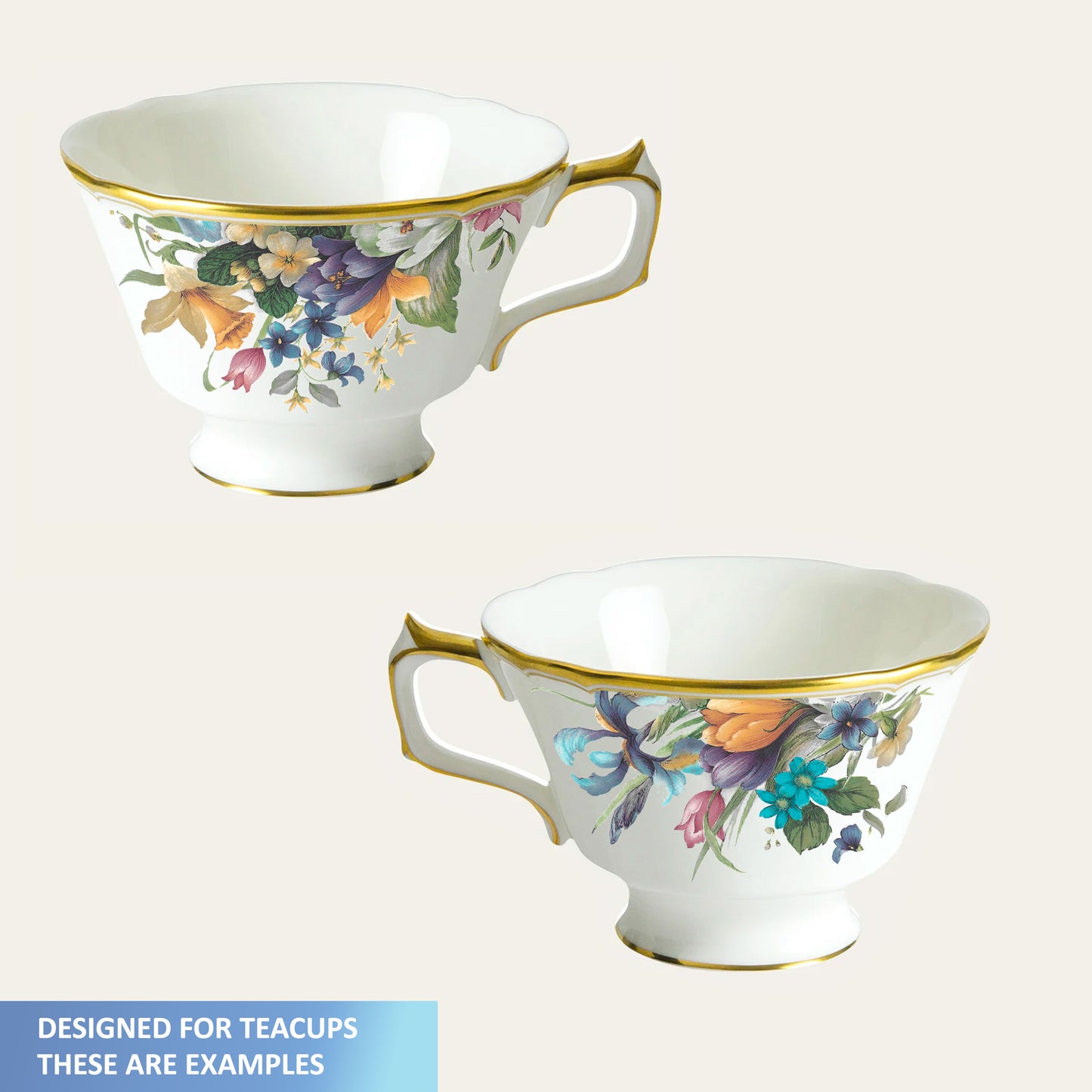 Spring Flower Teacup Wraps A Overglaze Ceramic Decals