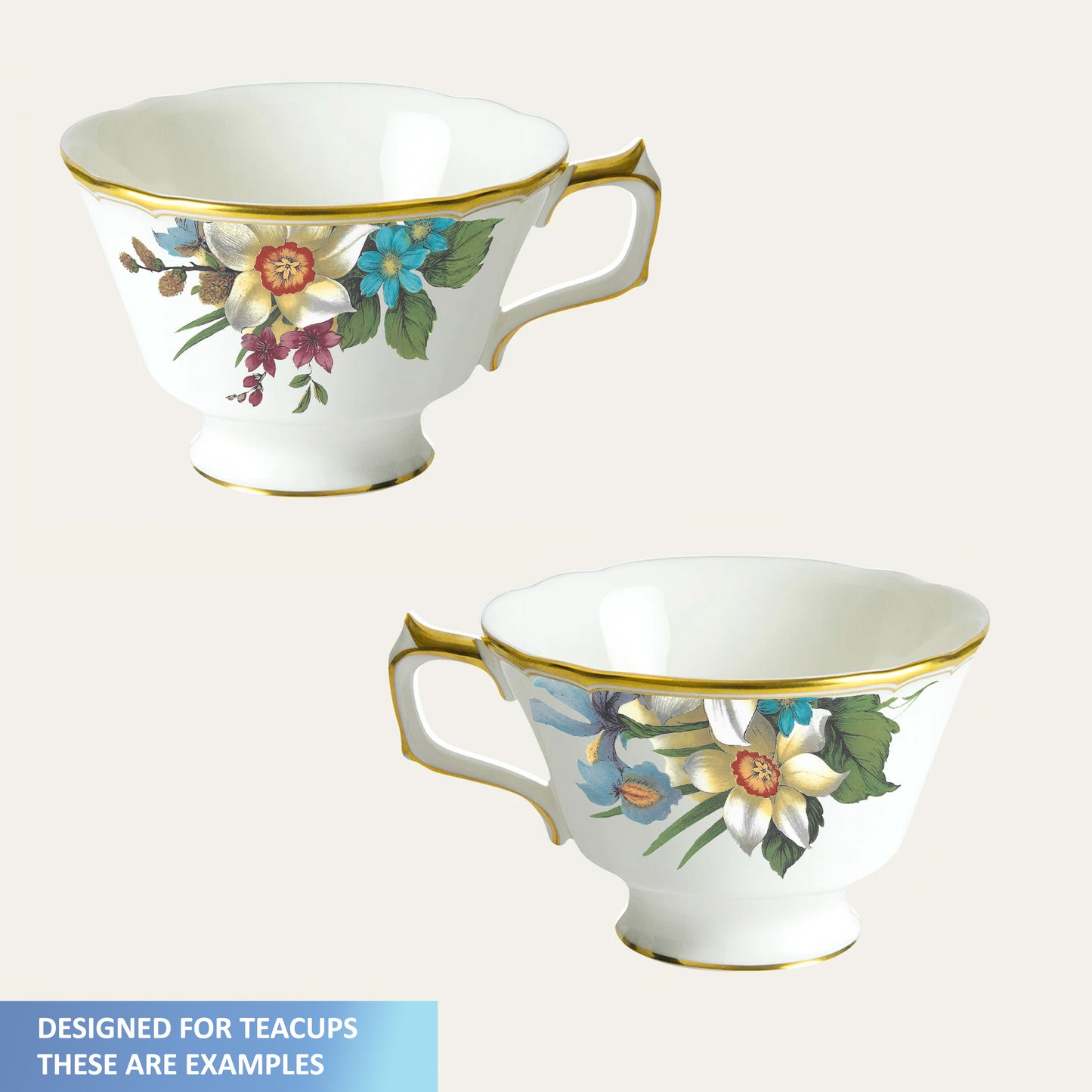 Spring Flower Teacup Wraps B Overglaze Ceramic Decals