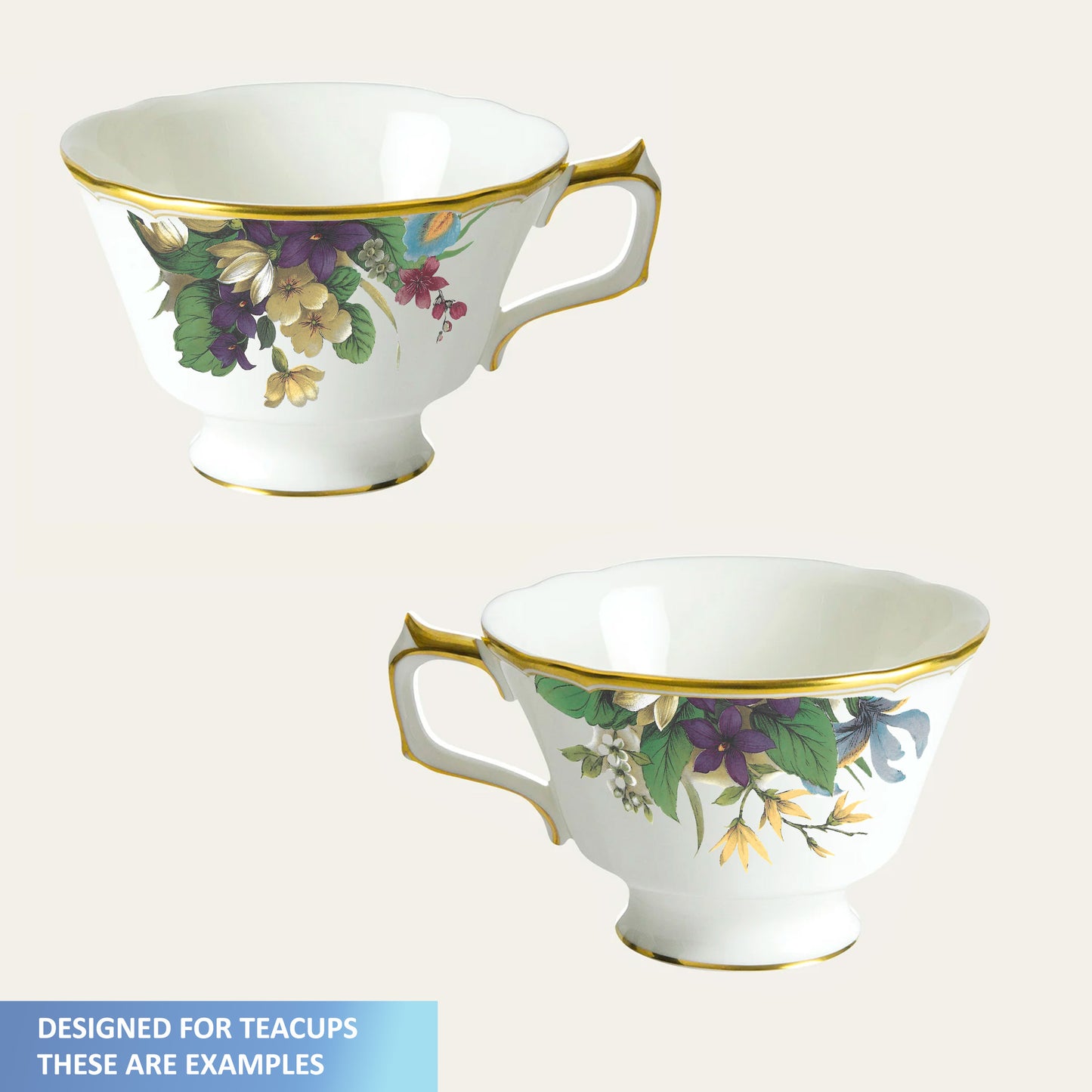 Spring Flower Teacup Wraps C Overglaze Ceramic Decals