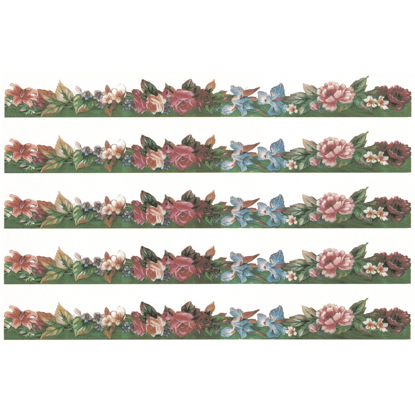 Victorian Flower Border Overglaze Waterslide Ceramic Decals