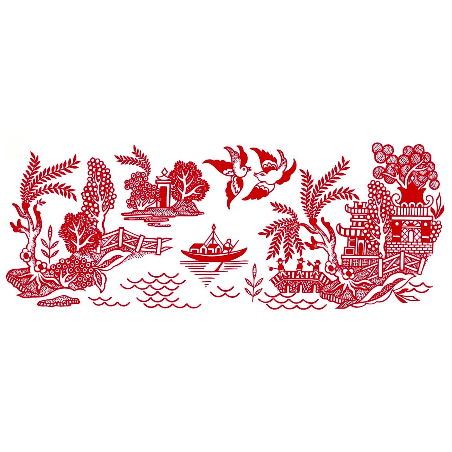 Red Willow China Wrap Overglaze Waterslide Ceramic Decals