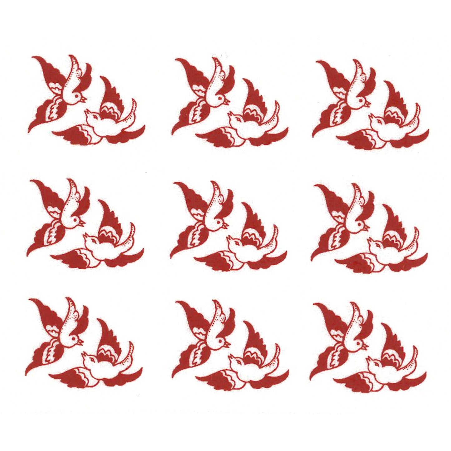 Red Willow China Birds Round Overglaze Waterslide Ceramic Decals