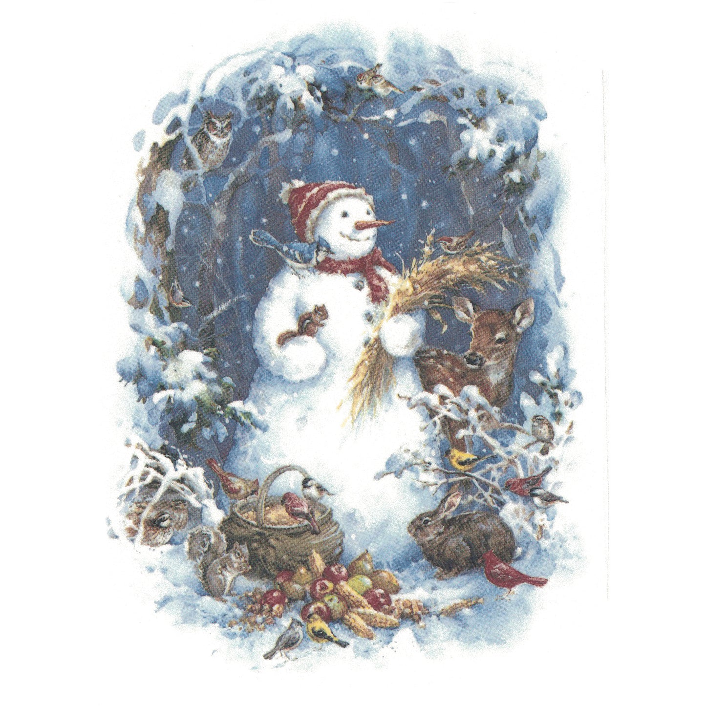 Wildlife Snowman Snowmen Winter Snow Overglaze Waterslide Ceramic Decals