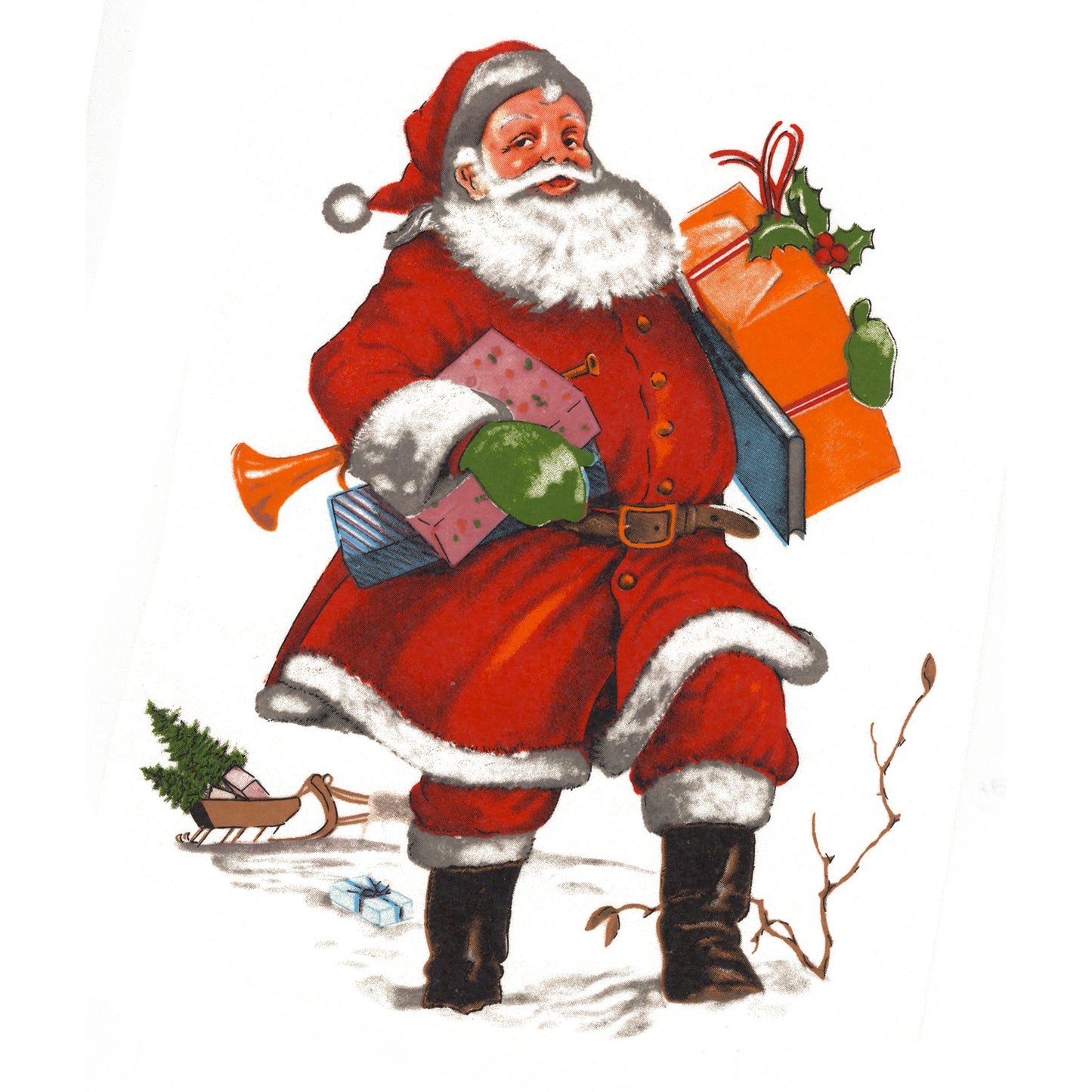 Christmas Santa Claus Packages Overglaze Waterslide Ceramic Decals