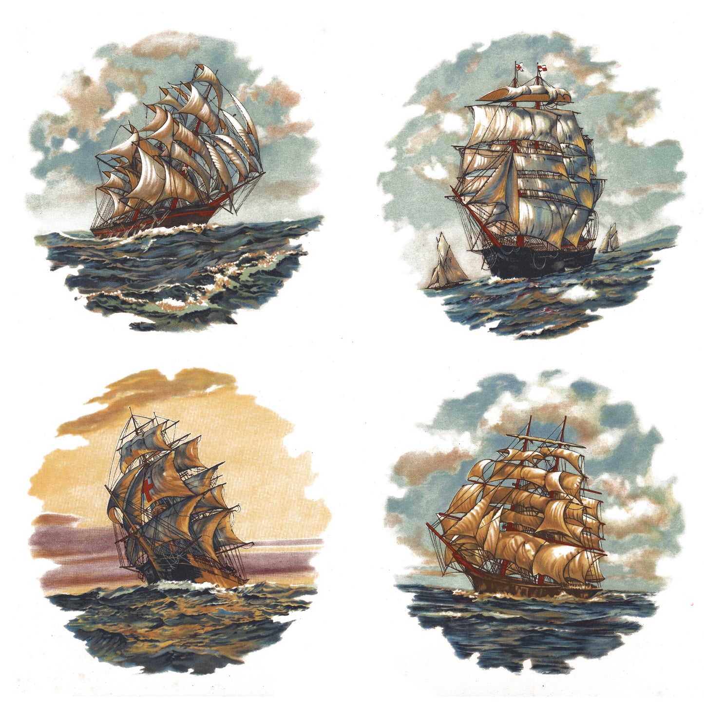 Sailing Ships Overglaze Waterslide Ceramic Decals