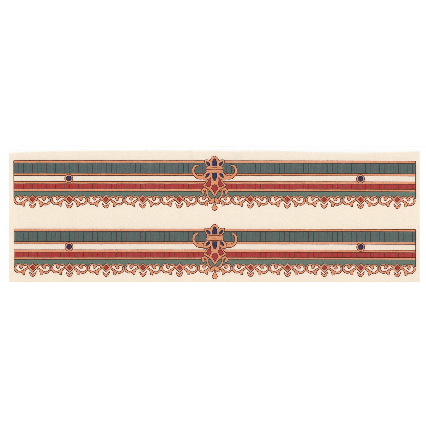 Red Green Goldenrod Border Strips Overglaze Waterslide Ceramic