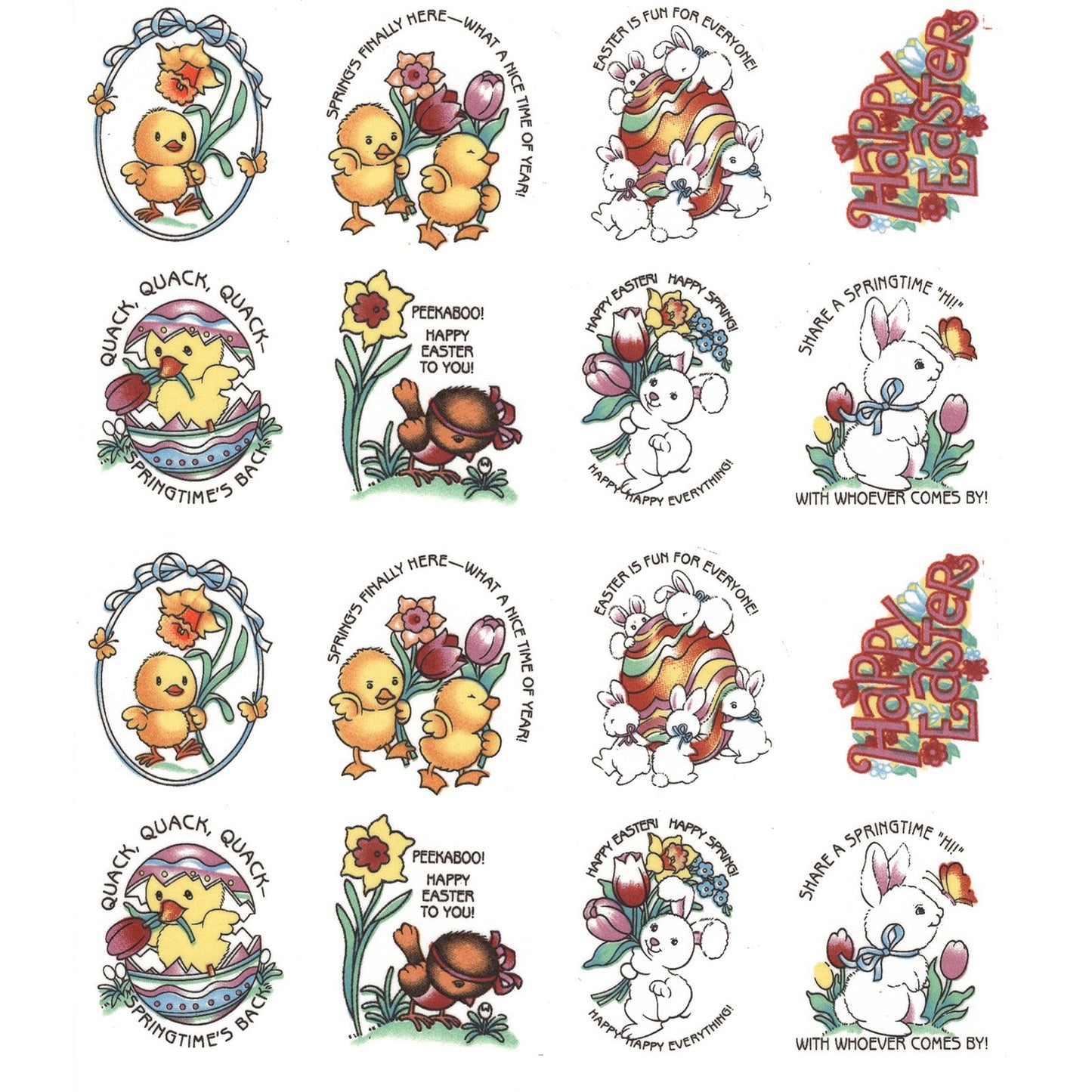 Easter Bunny Chick Robin Egg Overglaze Ceramic Decals