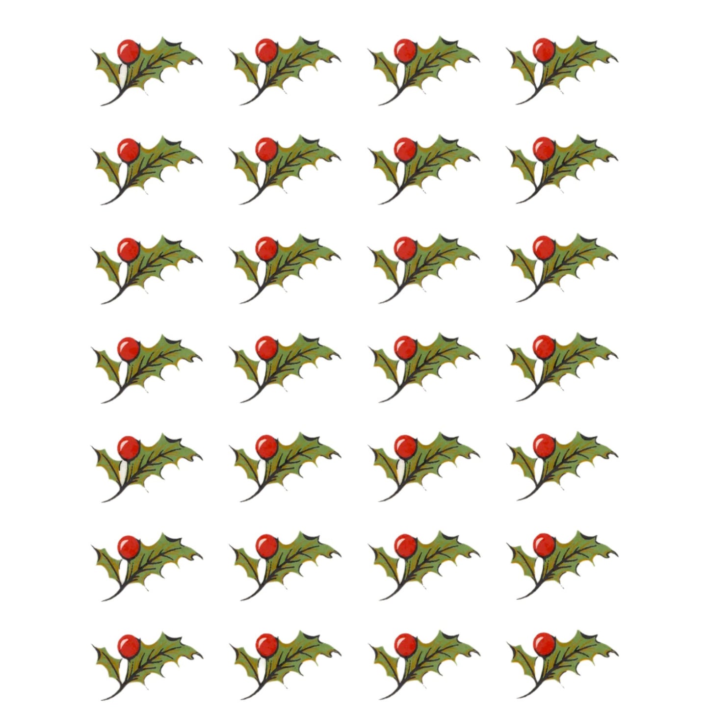 Red Holly Berry Green Leaf Overglaze Ceramic Decals