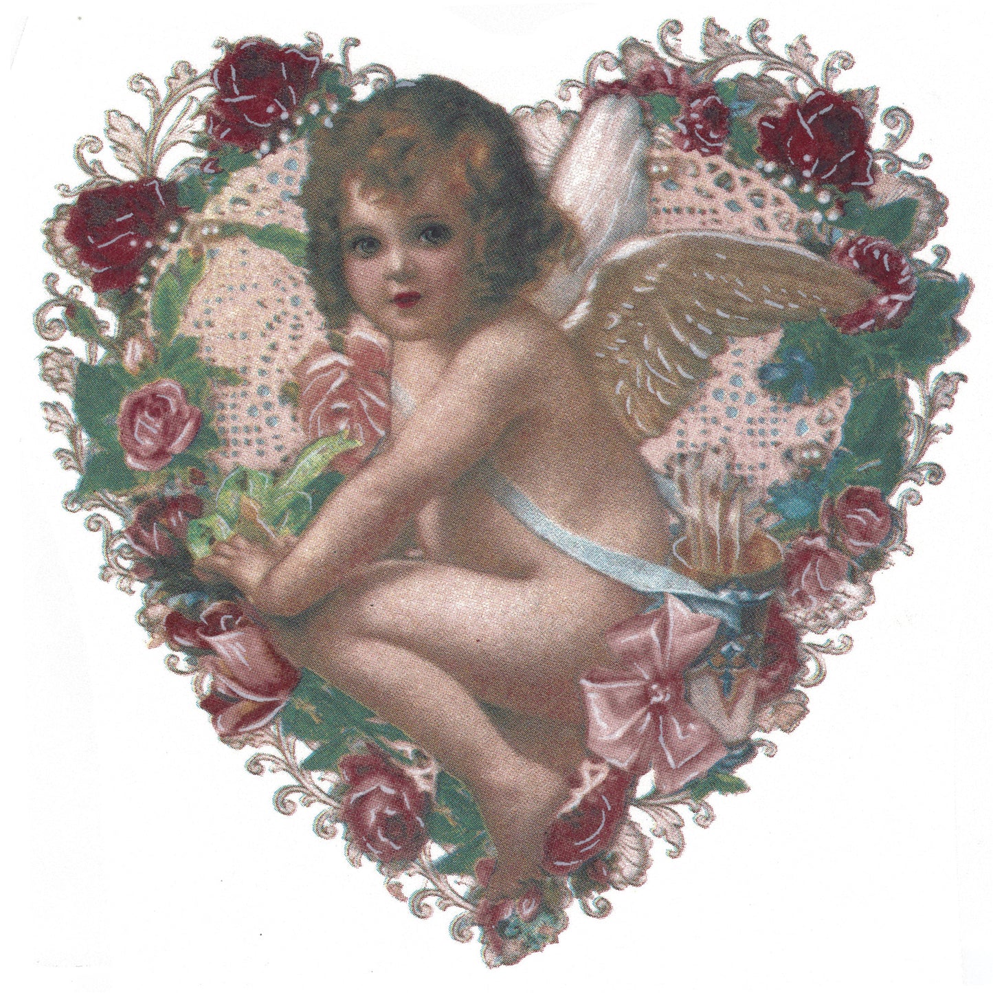 Valentine Heart Cupid Overglaze Ceramic Decals