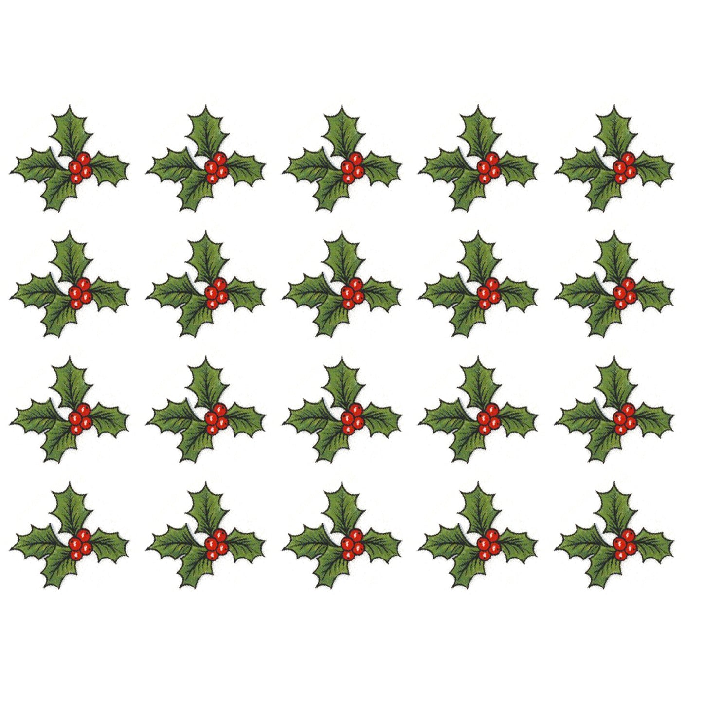 Christmas Green Holly Red Berry K Waterslide Ceramic Decals