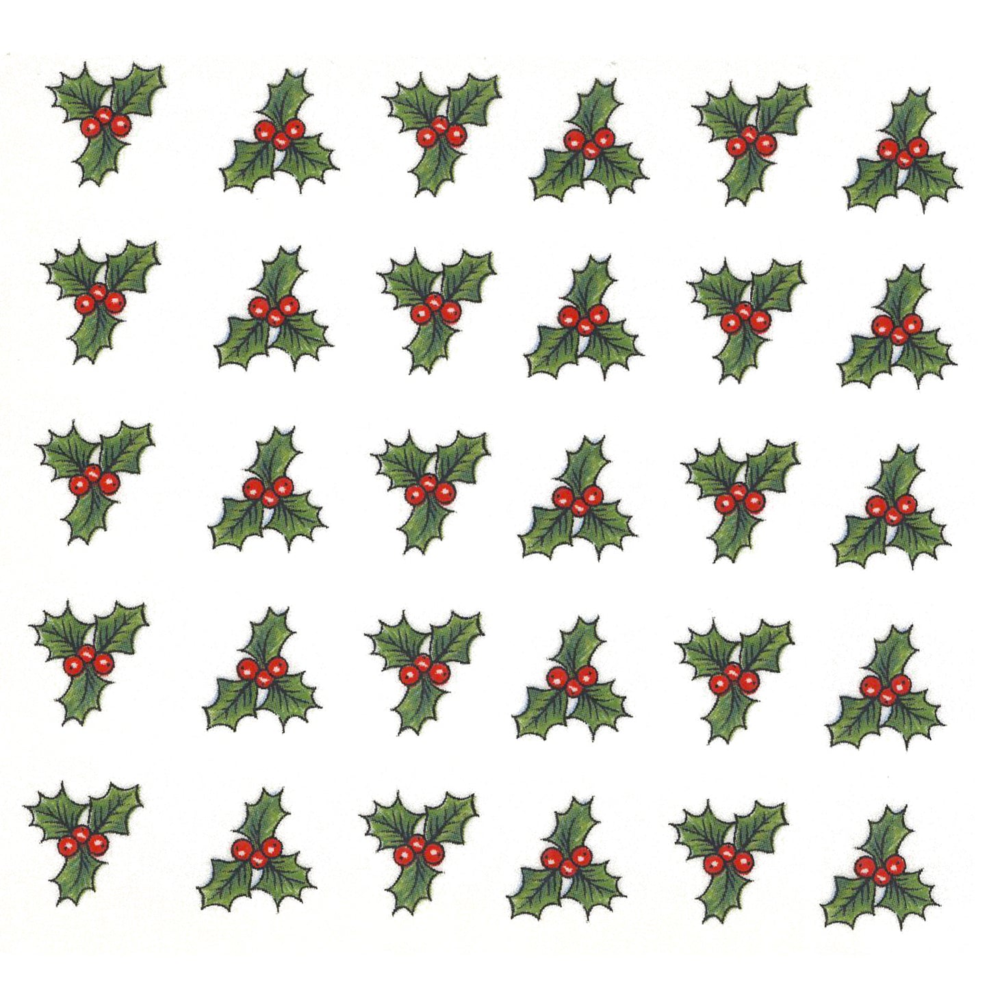 Christmas Holly Singles H Overglaze Ceramic Decals