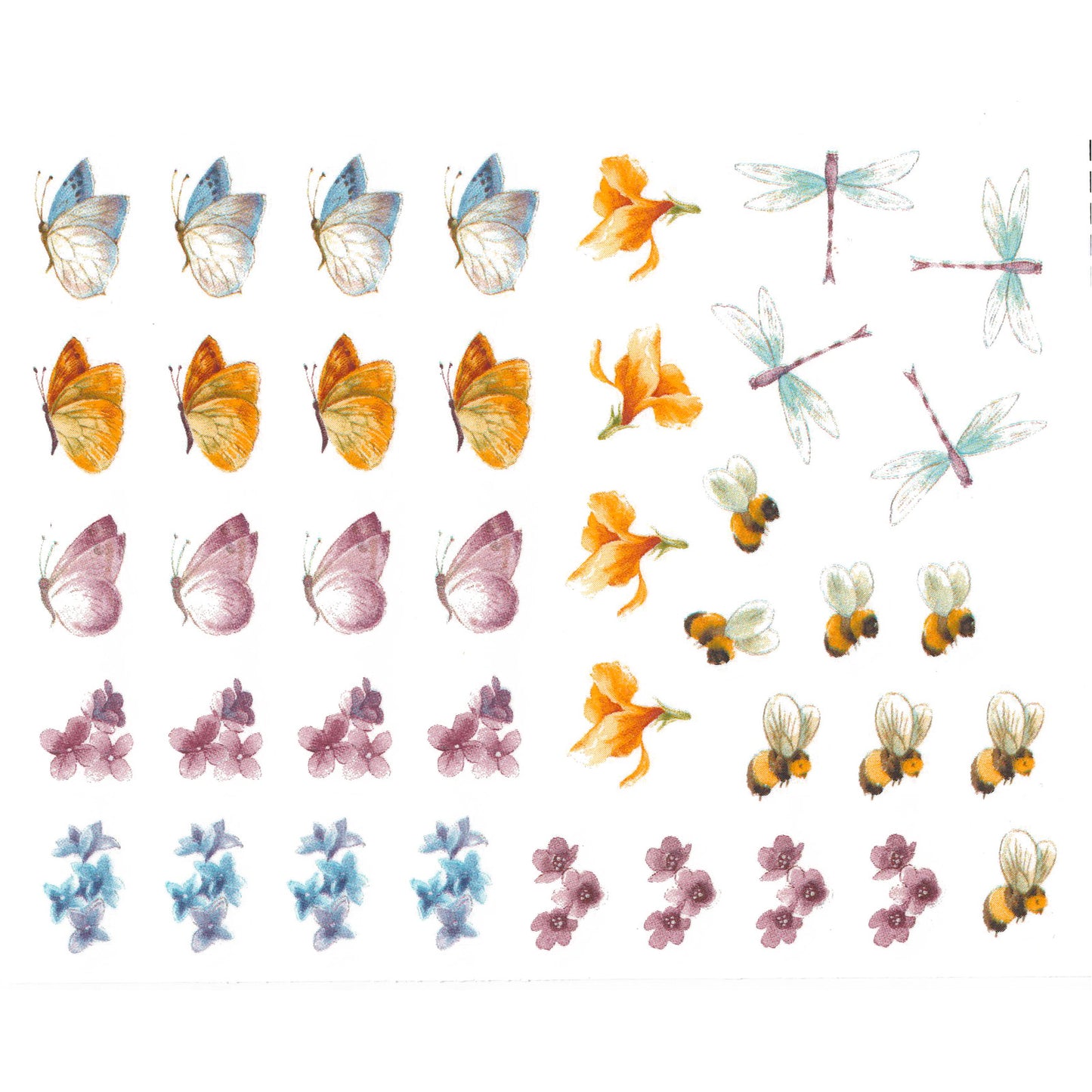 Butterfly Dragonfly Bumble Bee Overglaze Ceramic Decals