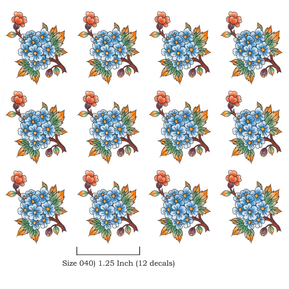 Oriental Flower Branches and Butterflies Overglaze Waterslide Ceramic Decals