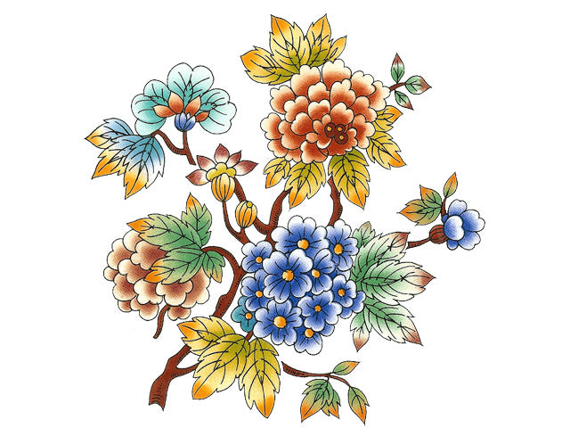 Oriental Flower Branches and Butterflies Overglaze Waterslide Ceramic Decals