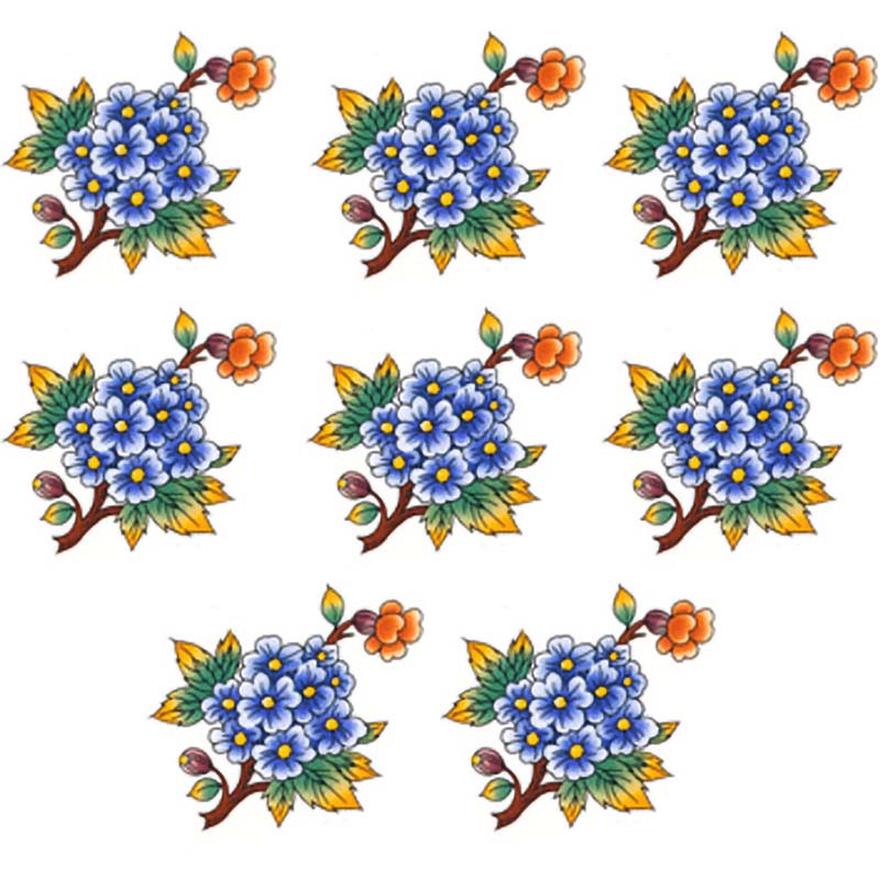 Oriental Flower Branches and Butterflies Overglaze Waterslide Ceramic Decals