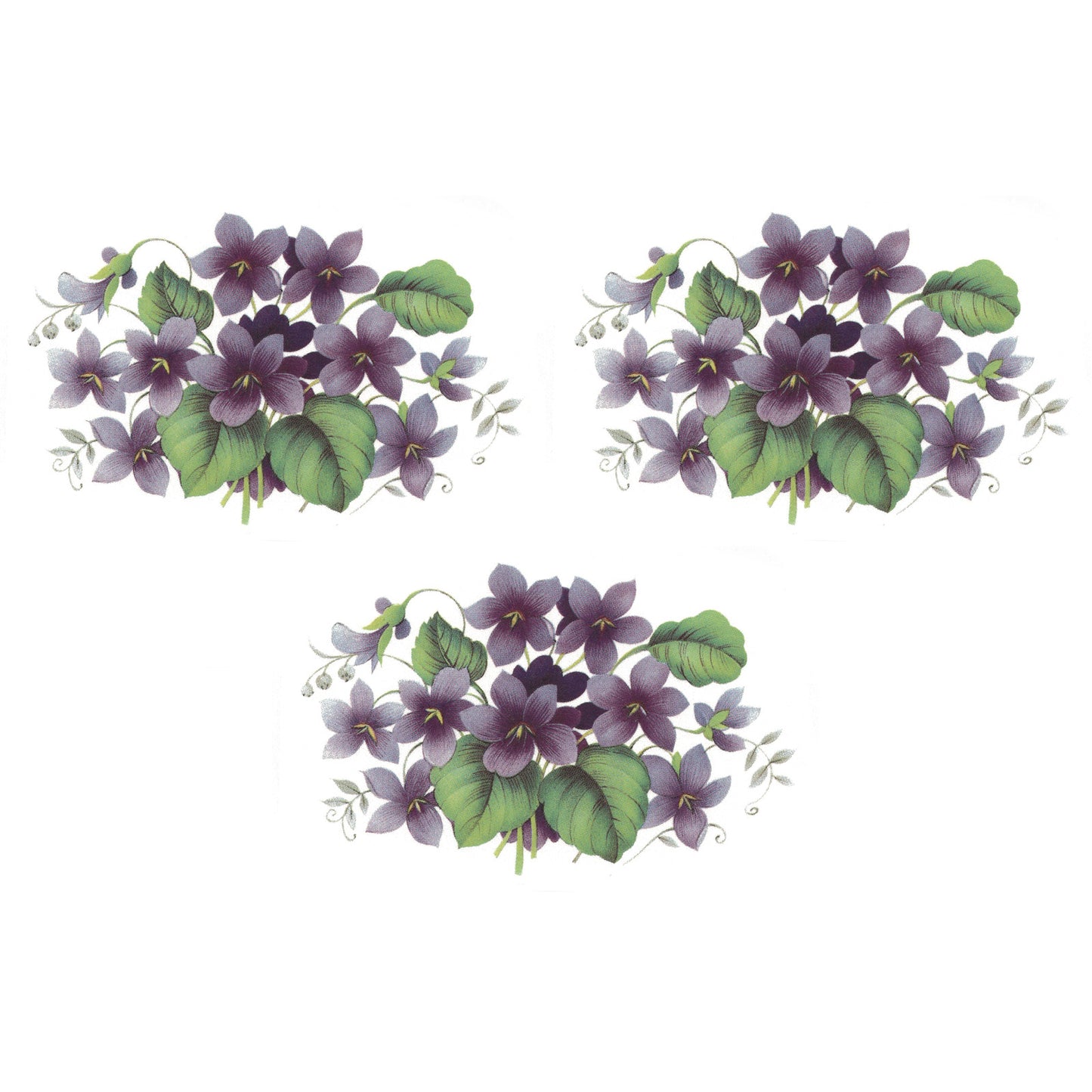 Violet Flower Bouquet Overglaze Waterslide Ceramic Decals