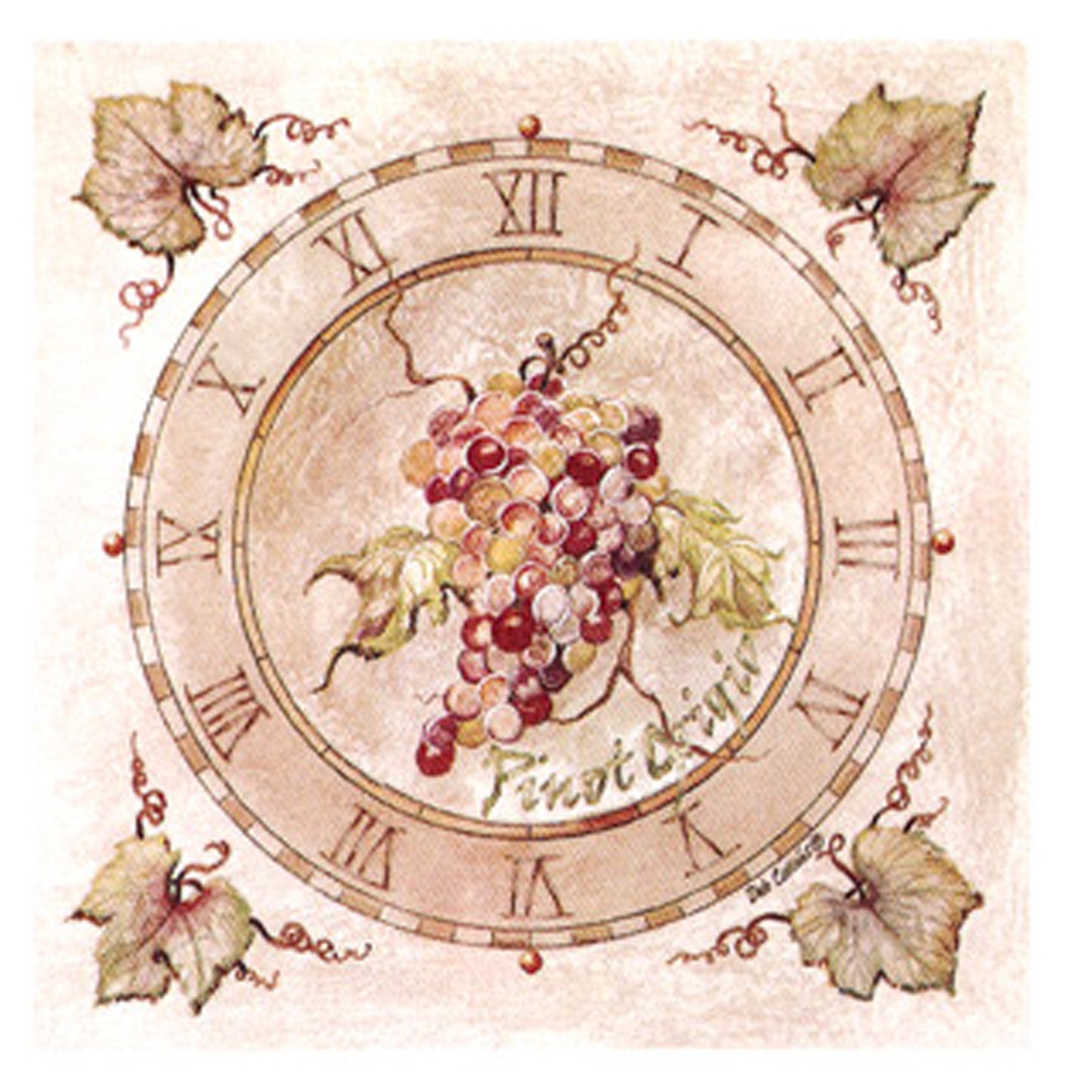 Grape Bunch Clock Face Tile B Overglaze Waterslide Ceramic Decal