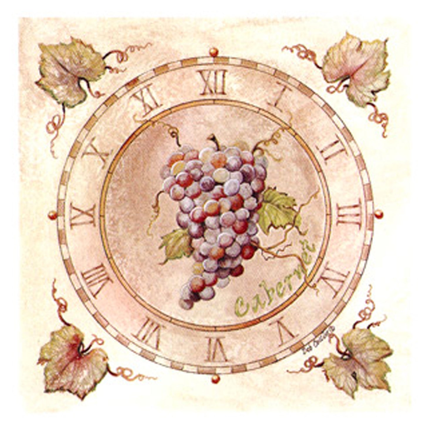 Grape Bunch Clock Face Tile C Overglaze Waterslide Ceramic Decal