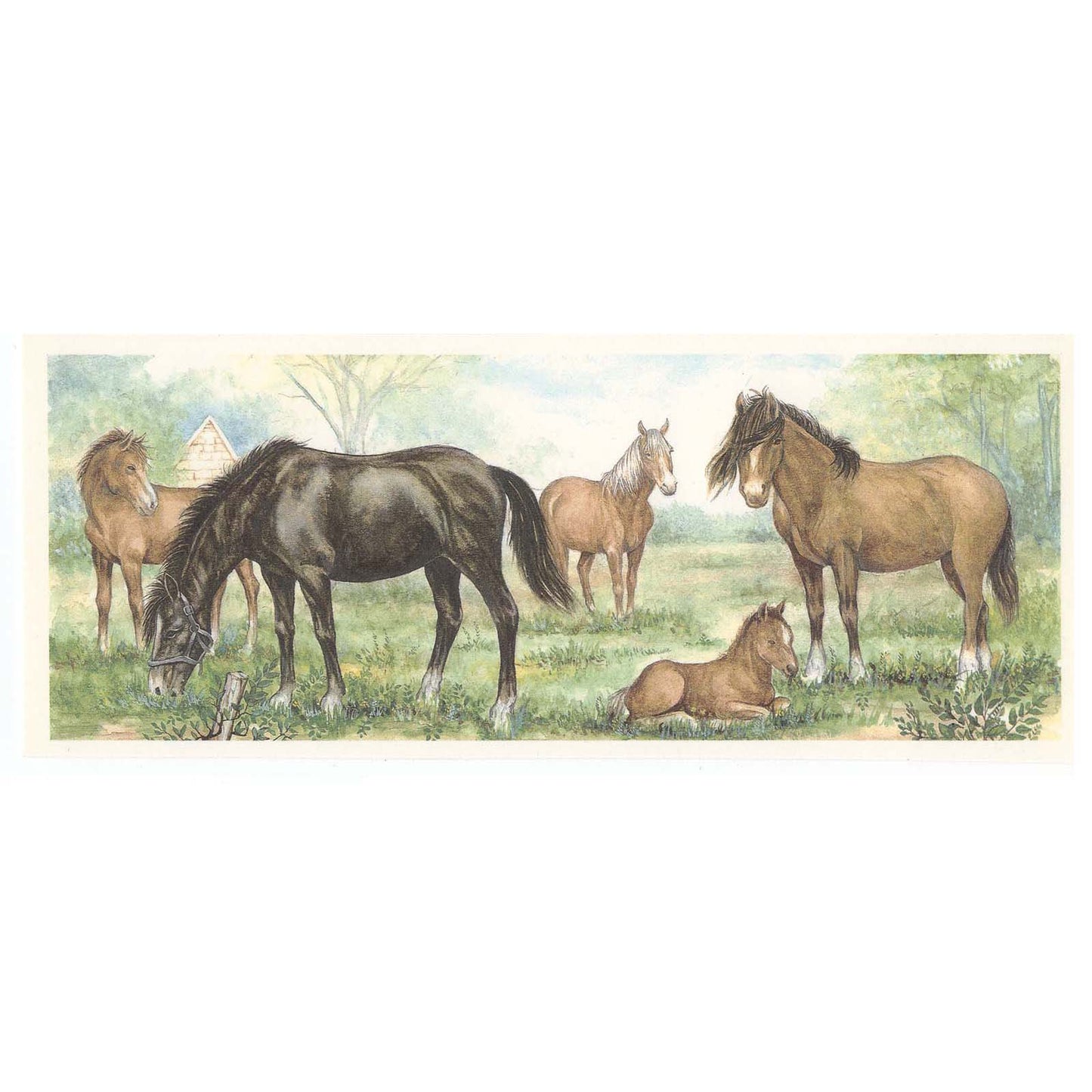 Horses on the Ranch Mug Wrap 2 pcs B Overglaze Waterslide Ceramic Decals
