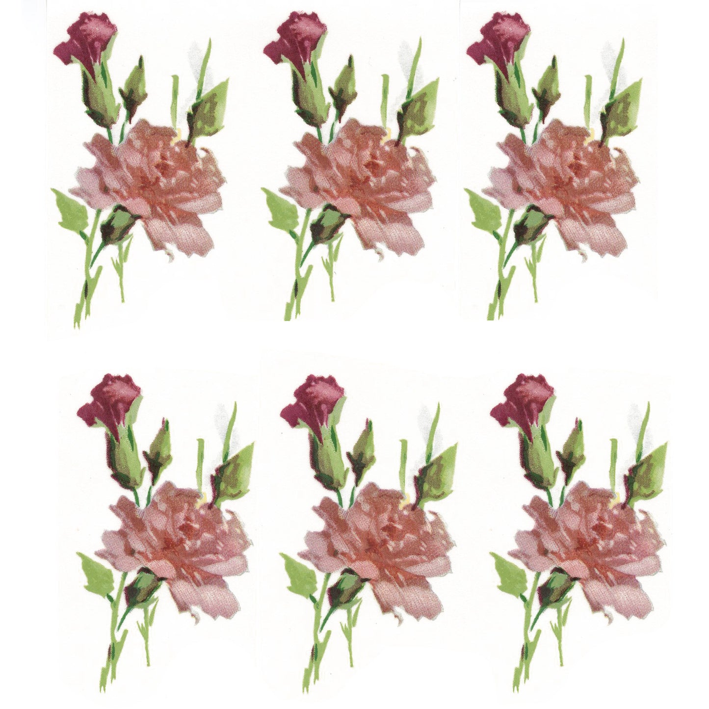 Pink Carnation Overglaze Ceramic Decals
