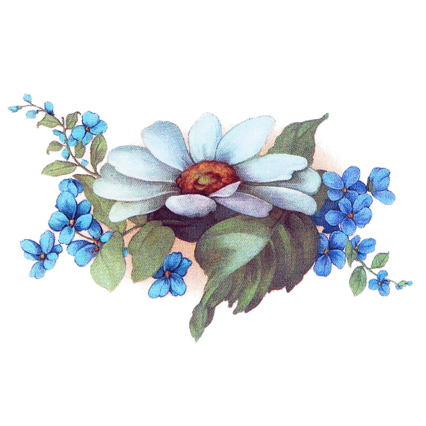 Daisy Violet Flower Bouquet Overglaze Waterslide Ceramic Decals
