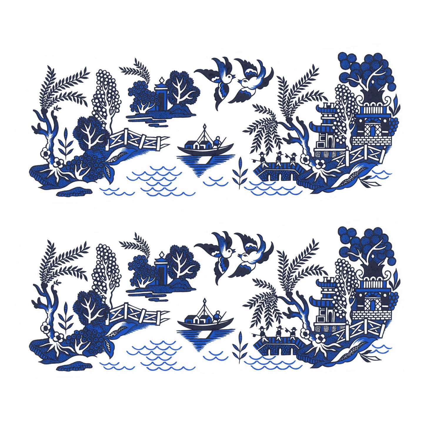Blue Willow China Mug Wraps Overglaze Waterslide Ceramic Decals