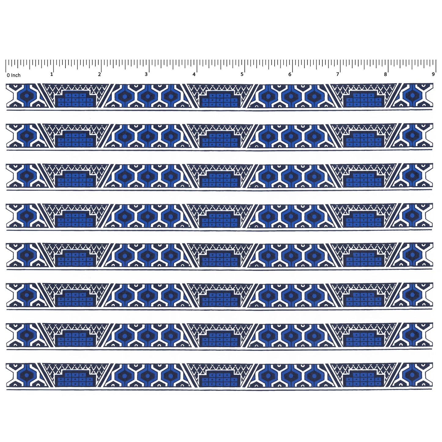 Blue Willow China Border Strips 8 Inch 8 pcs Overglaze Waterslide Ceramic Decals