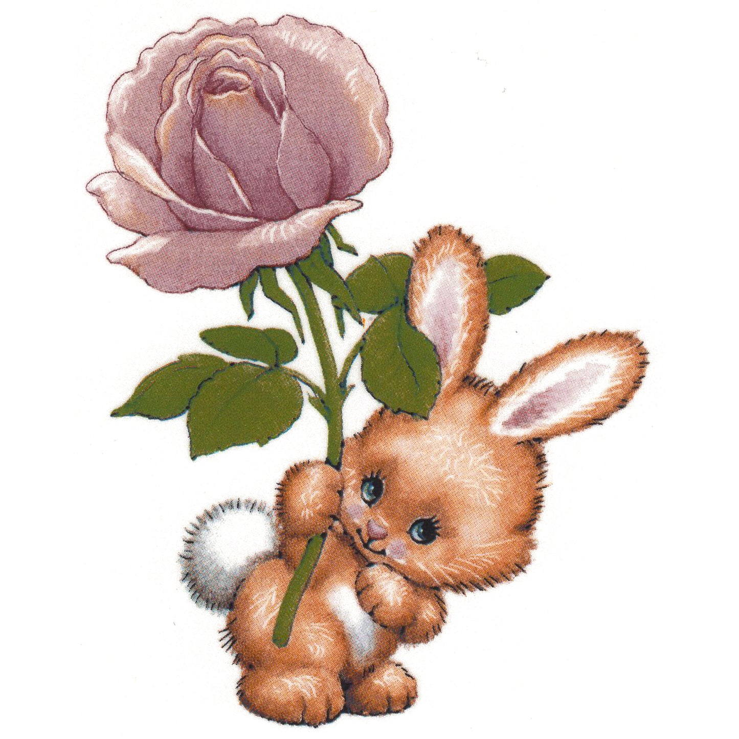 Easter Bunny and Rose Overglaze Waterslide Ceramic Decals
