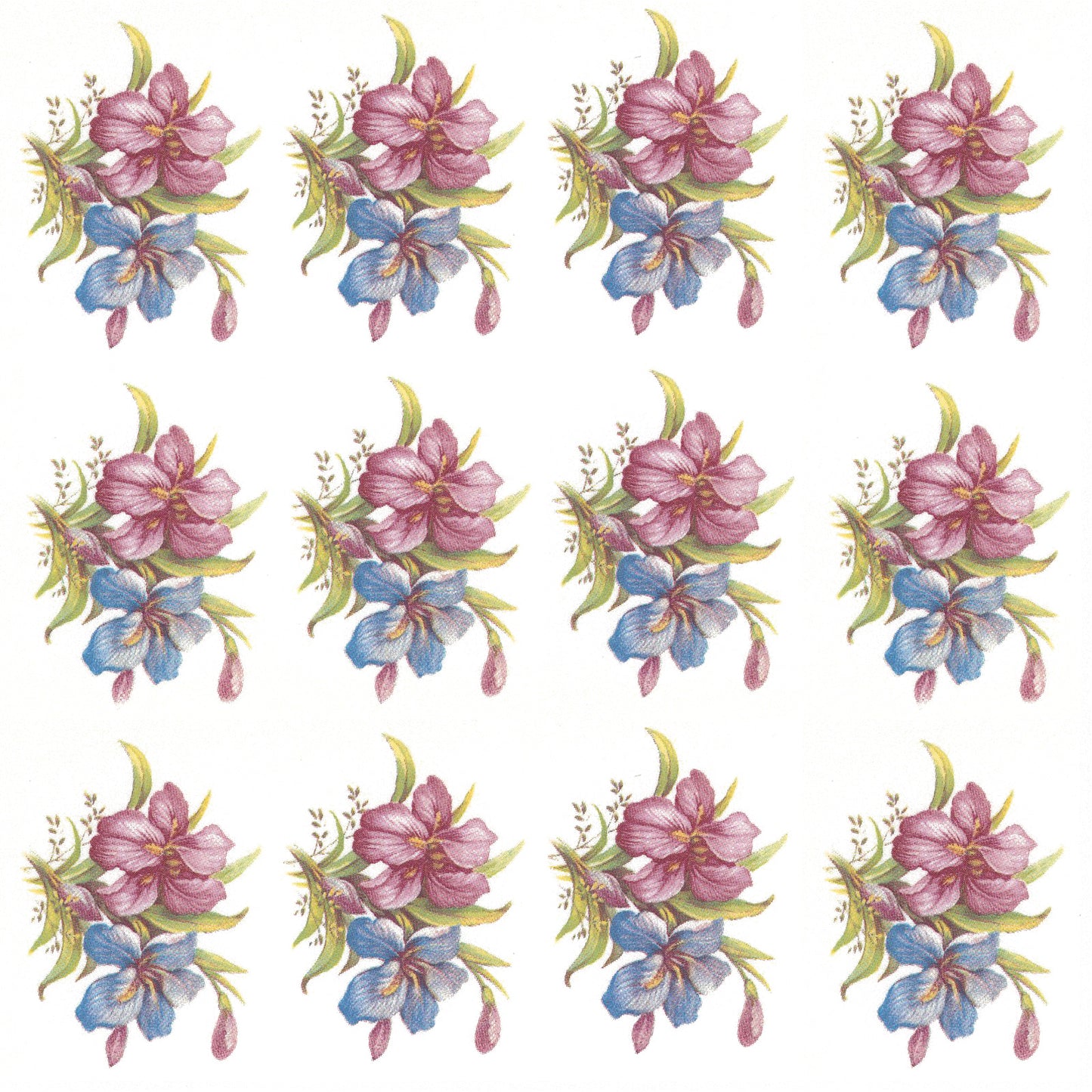 Flowers Iris C Overglaze Ceramic Decals