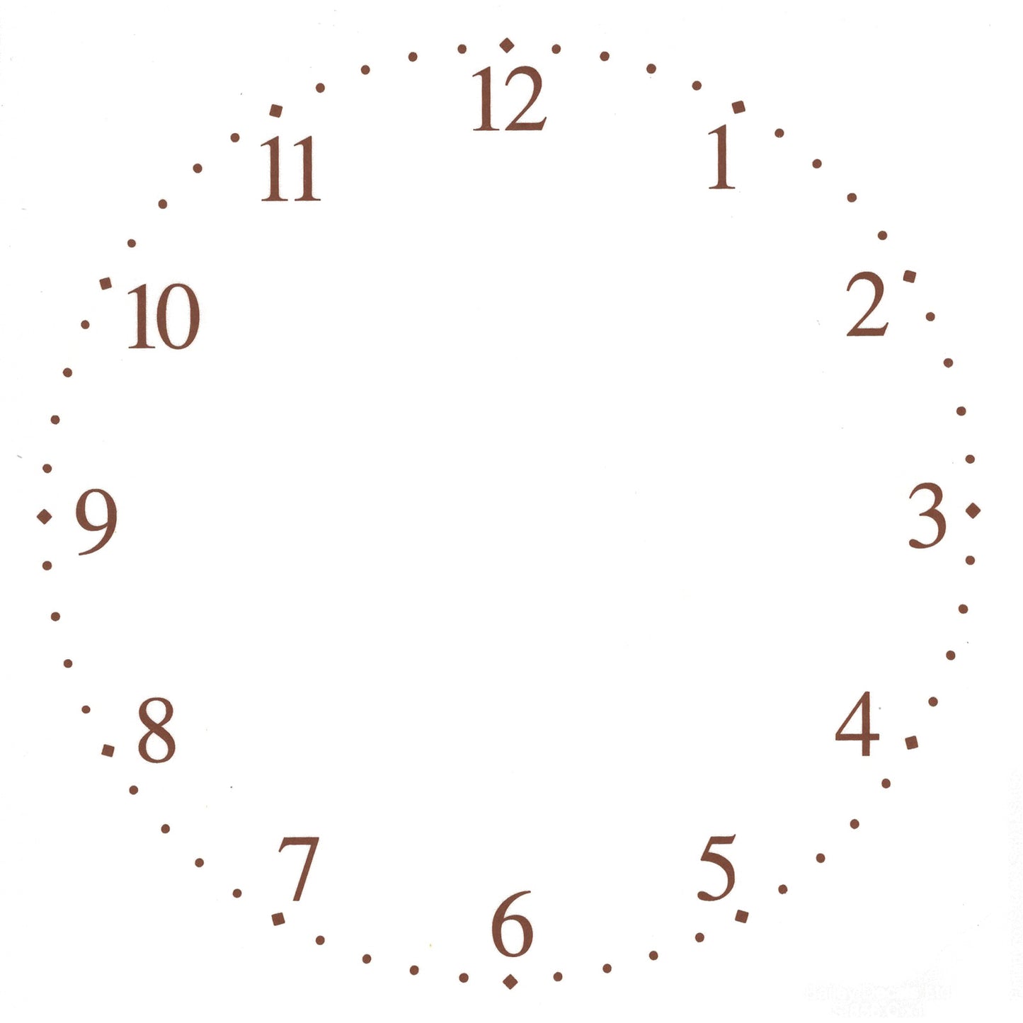 Arabic Clock Face Sepia Overglaze Waterslide Ceramic Decals
