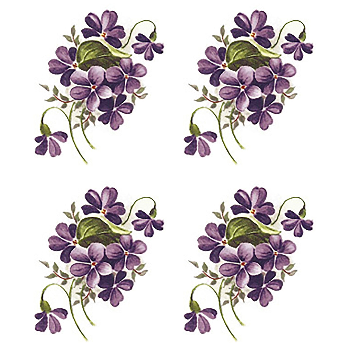 Purple Violet Flower Overglaze Waterslide Ceramic Decals