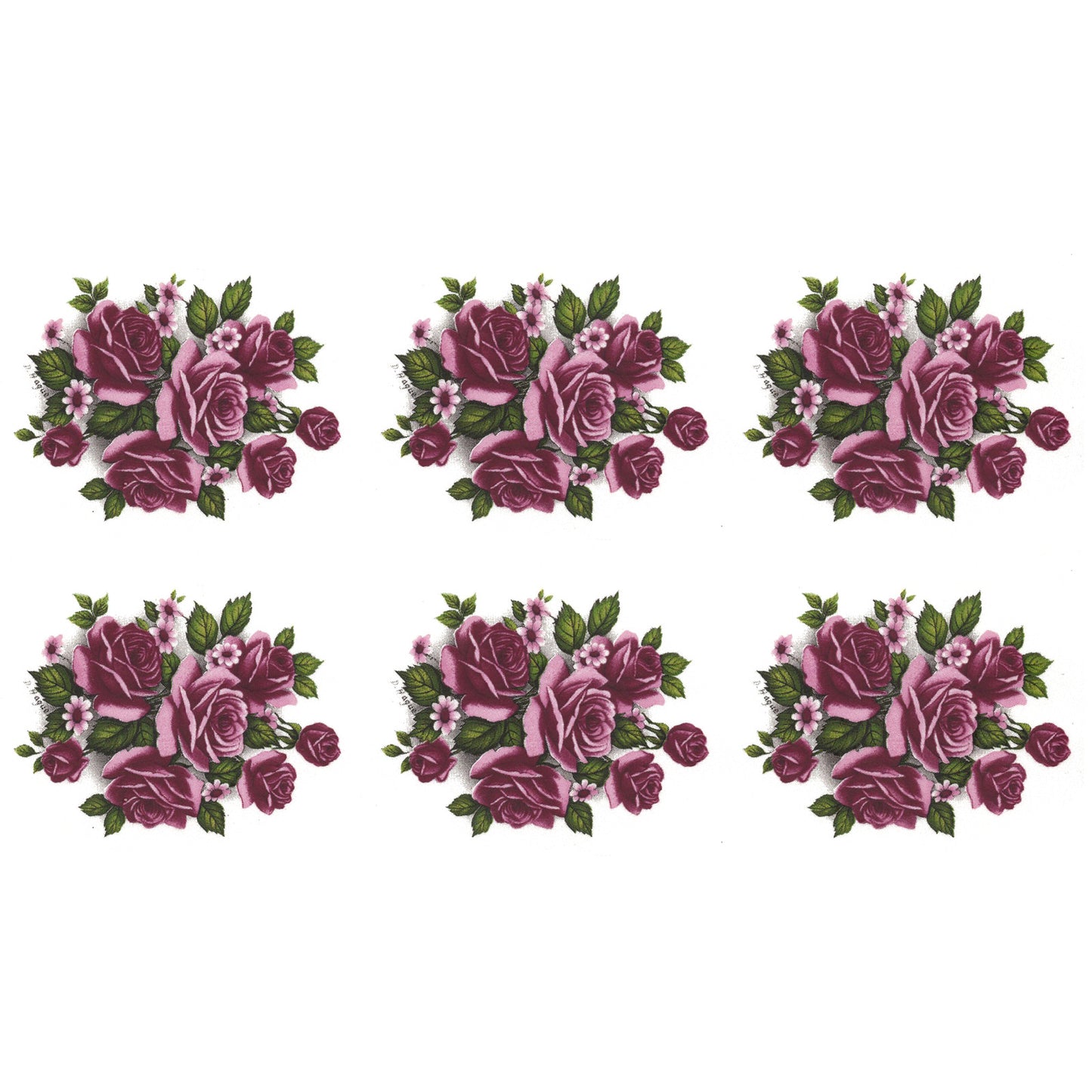 Rose Pink Flower Bouquet Overglaze Waterslide Ceramic Decals