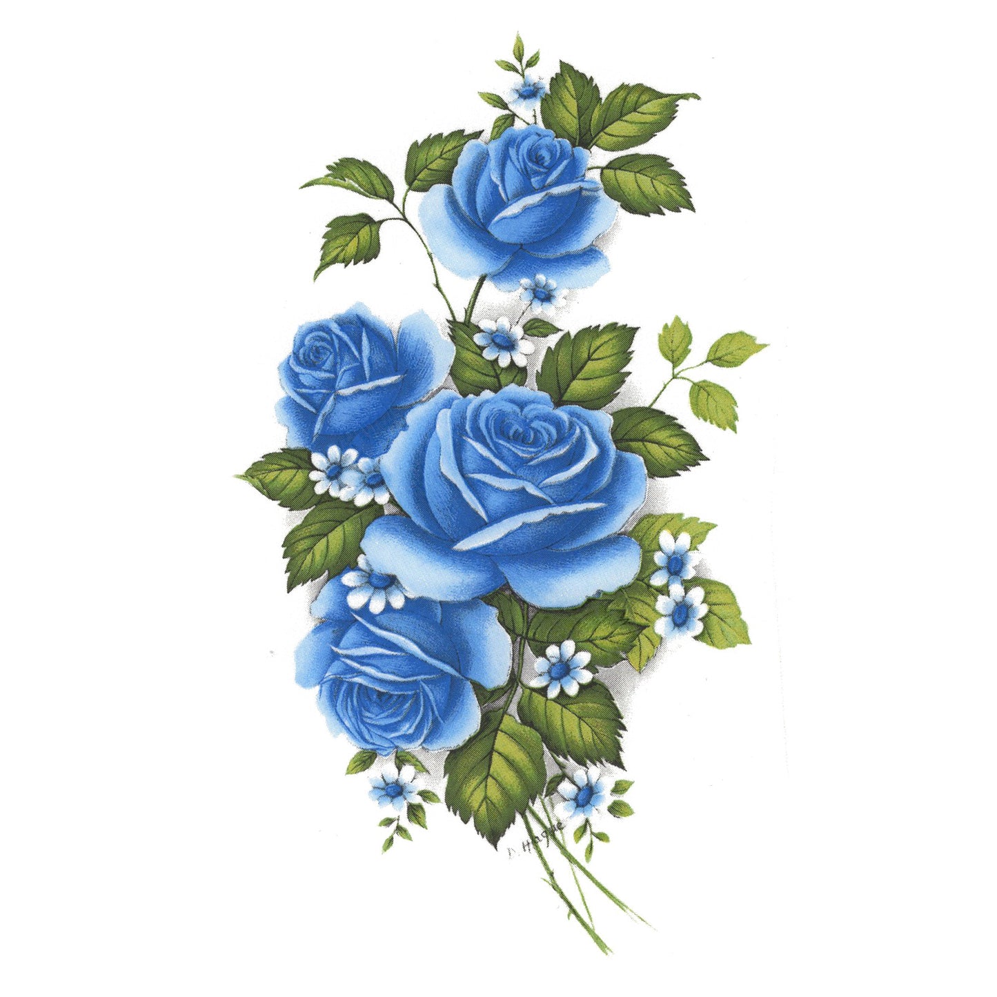 Rose Blue Flower Overglaze Waterslide Ceramic Decals