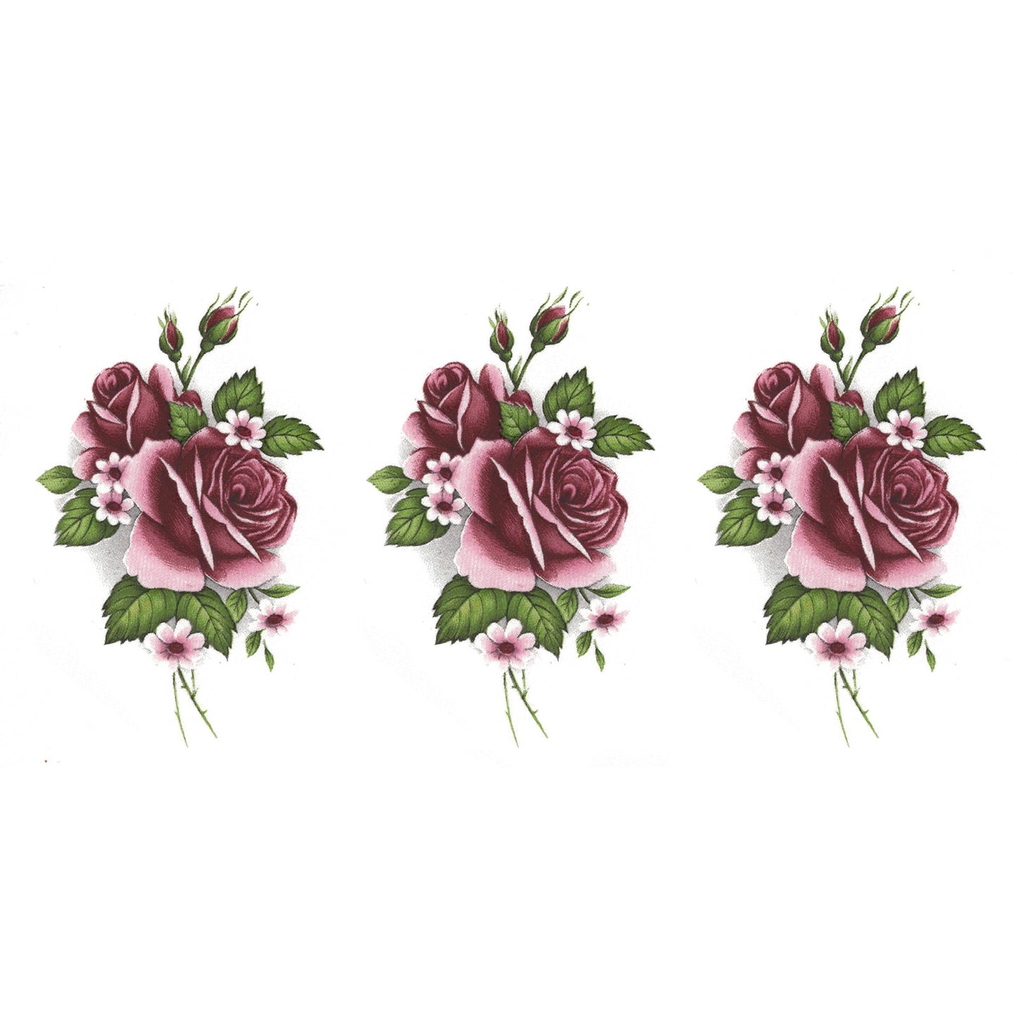 Rose Pink Flower Spray E Overglaze Waterslide Ceramic Decals