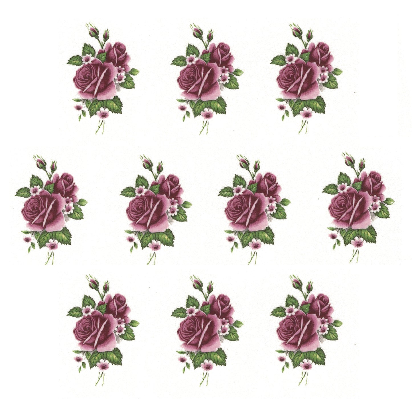 Rose Pink Flower Q Overglaze Waterslide Ceramic Decals