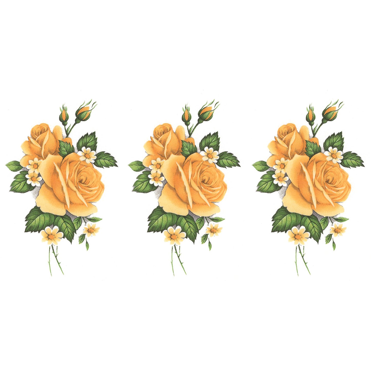 Yellow Rose Flower E Overglaze Waterslide Ceramic Decals