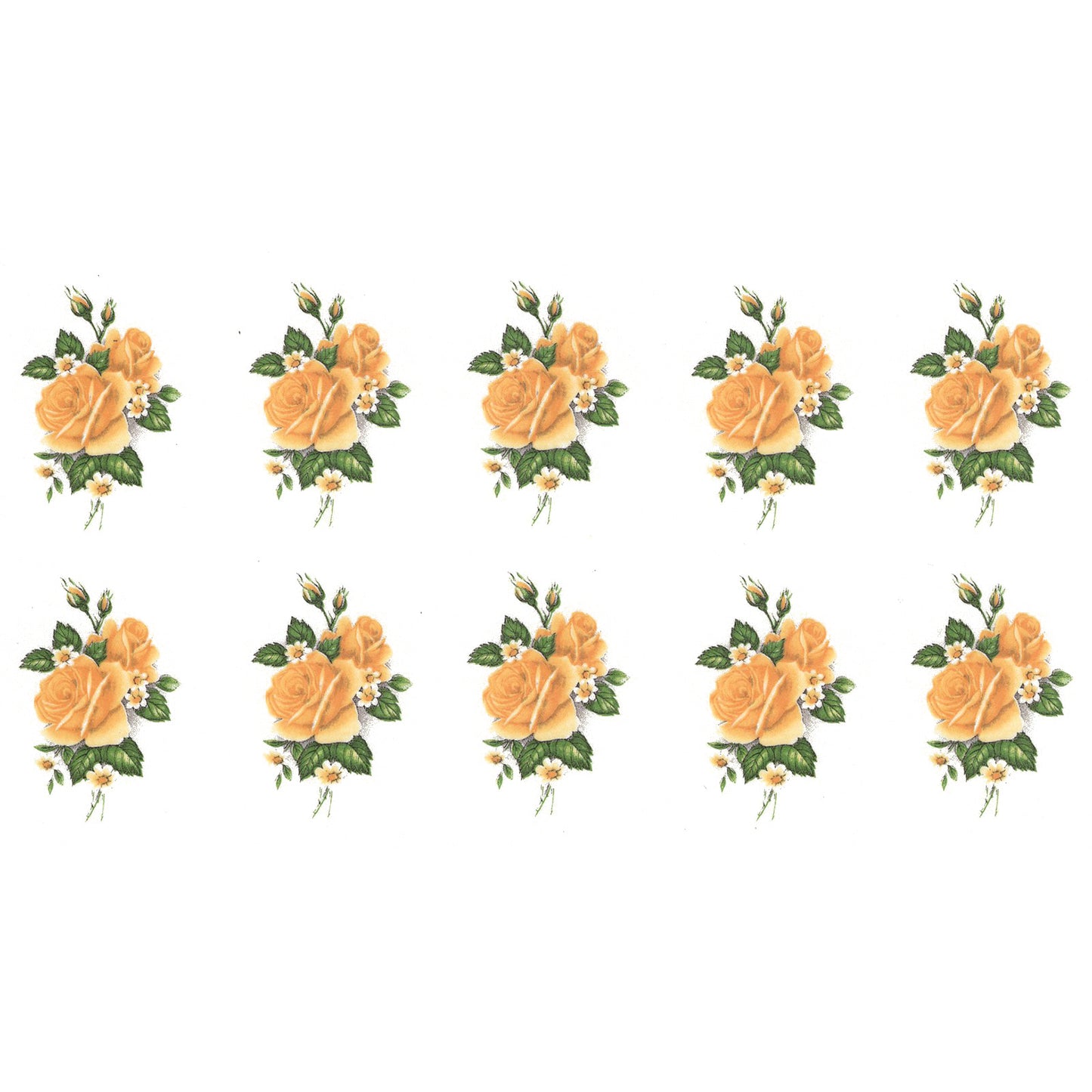 Yellow Rose Flower Small Q Overglaze Waterslide Ceramic Decals