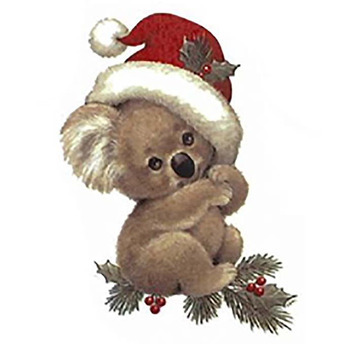 Adorable Christmas Animals Puppy Koala Overglaze Ceramic Waterslide Decals