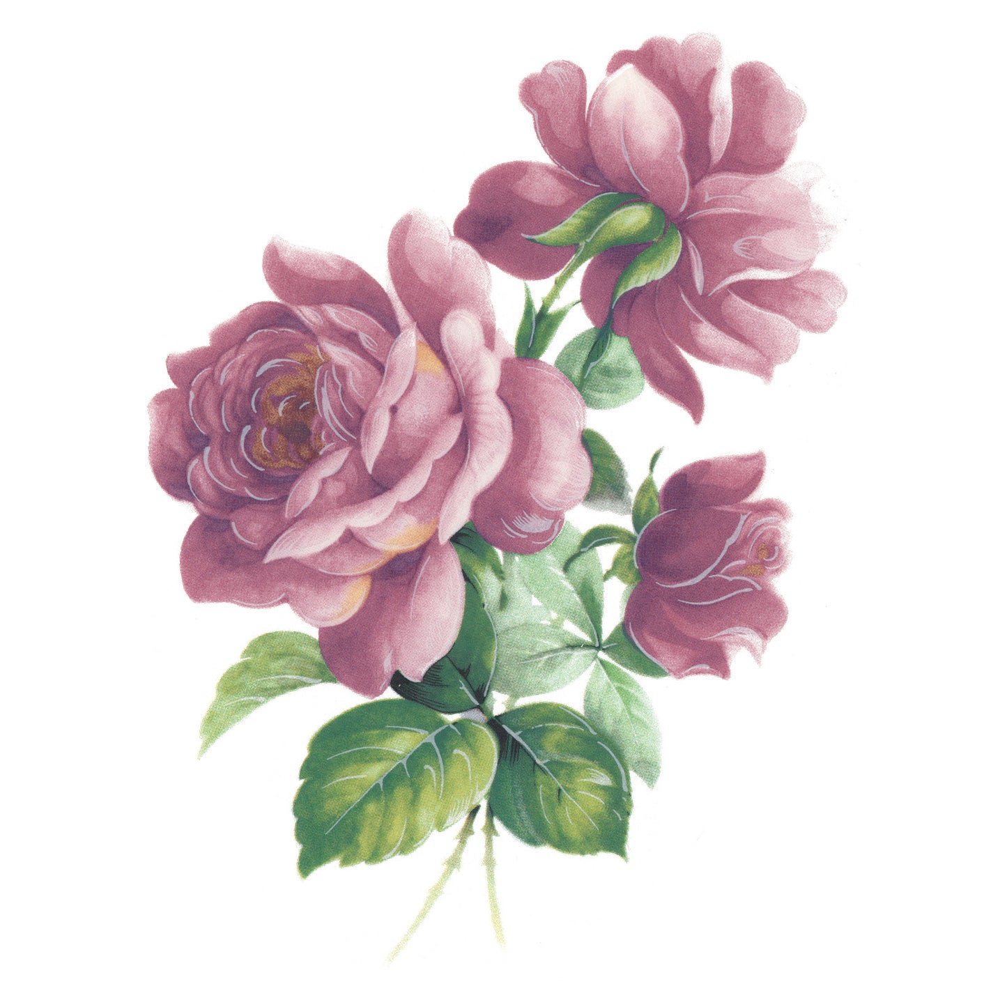 Pink Rose Flower Select-A-Size Waterslide Ceramic Decals