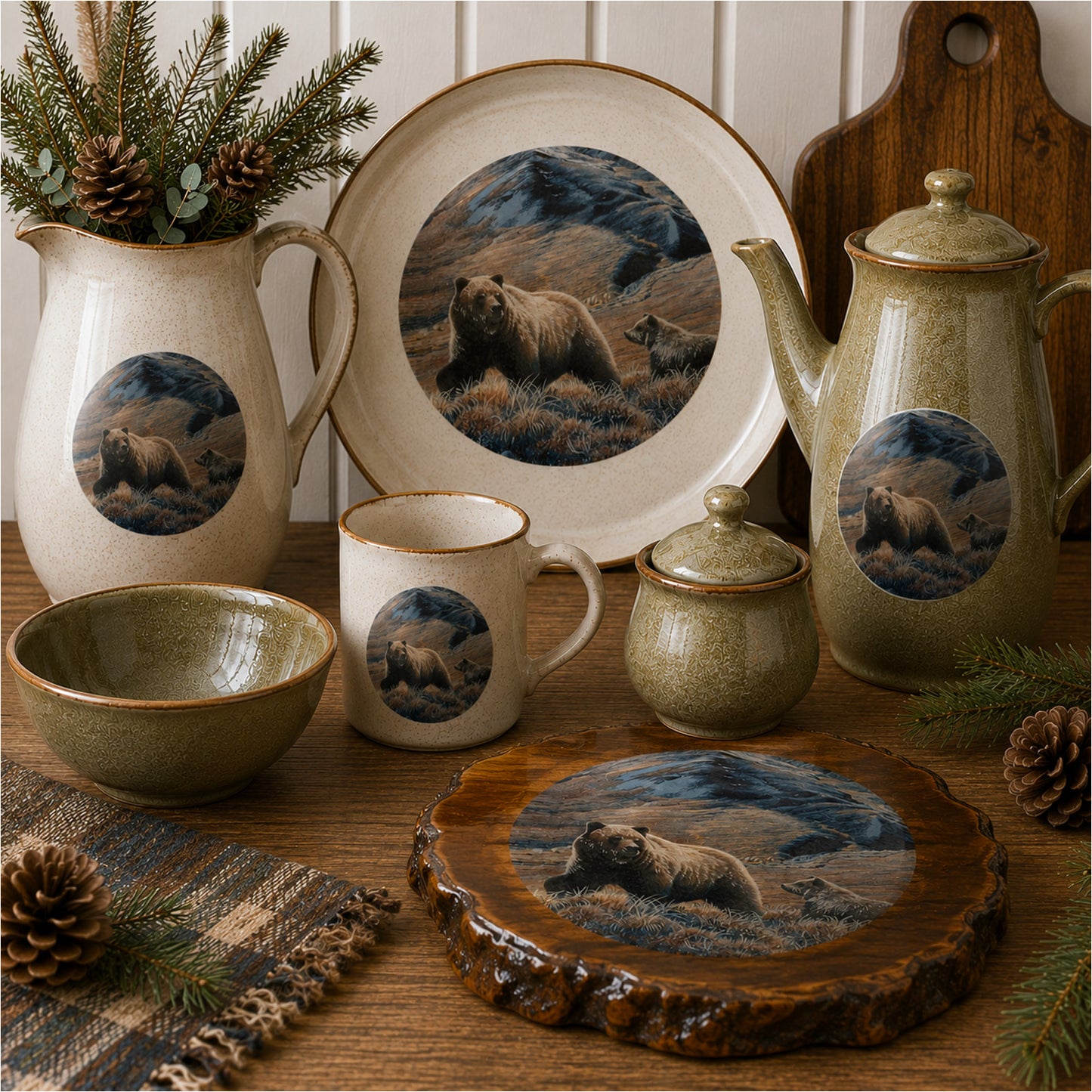 Brown Bear Mountain Overglaze Waterslide Ceramic Decals