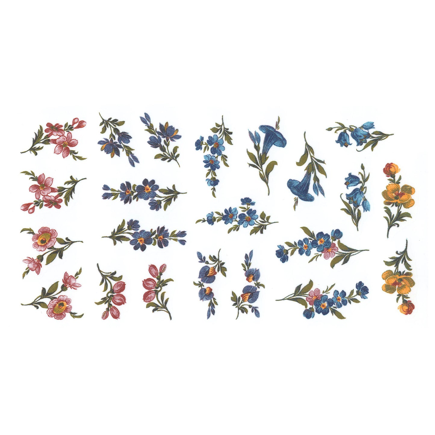 Classic Vibrant Retro Flower Bouquet Overglaze Waterslide Ceramic Decals